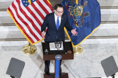 6 de febrero de 2024 : El gobernador Shapiro pronunció su discurso sobre el presupuesto 2024-25, presentando su plan para el año fiscal.