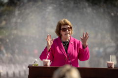 October 3, 2023: Senate Democrats join the PA Breast Cancer Coalition as they kickoff Breast Cancer Awareness Month by turning the State Capitol East Wing Fountain pink. The PA Breast Cancer Coalition celebrating its 30th anniversary this year.