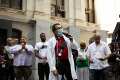 July 16, 2021: More than 20 experts and advocates turned out in the shadow of the Octavius Catto statue at City Hall to weigh in on how our community could put to work the federal relief funds in a way that would create a bigger, broader economy for everyone.