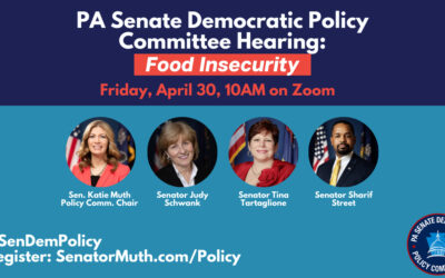 Los demócratas del Senado de Pensilvania se reúnen con la Secretaria de Agricultura y Segunda Dama Gisele Fetterman en una audiencia sobre la inseguridad alimentaria en Pensilvania