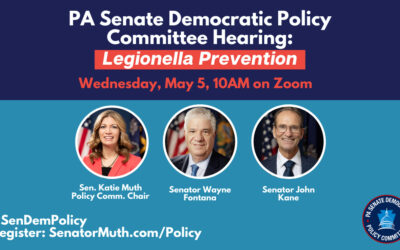 PA Senate Democrats to Hold Policy Hearing on Legionella Prevention