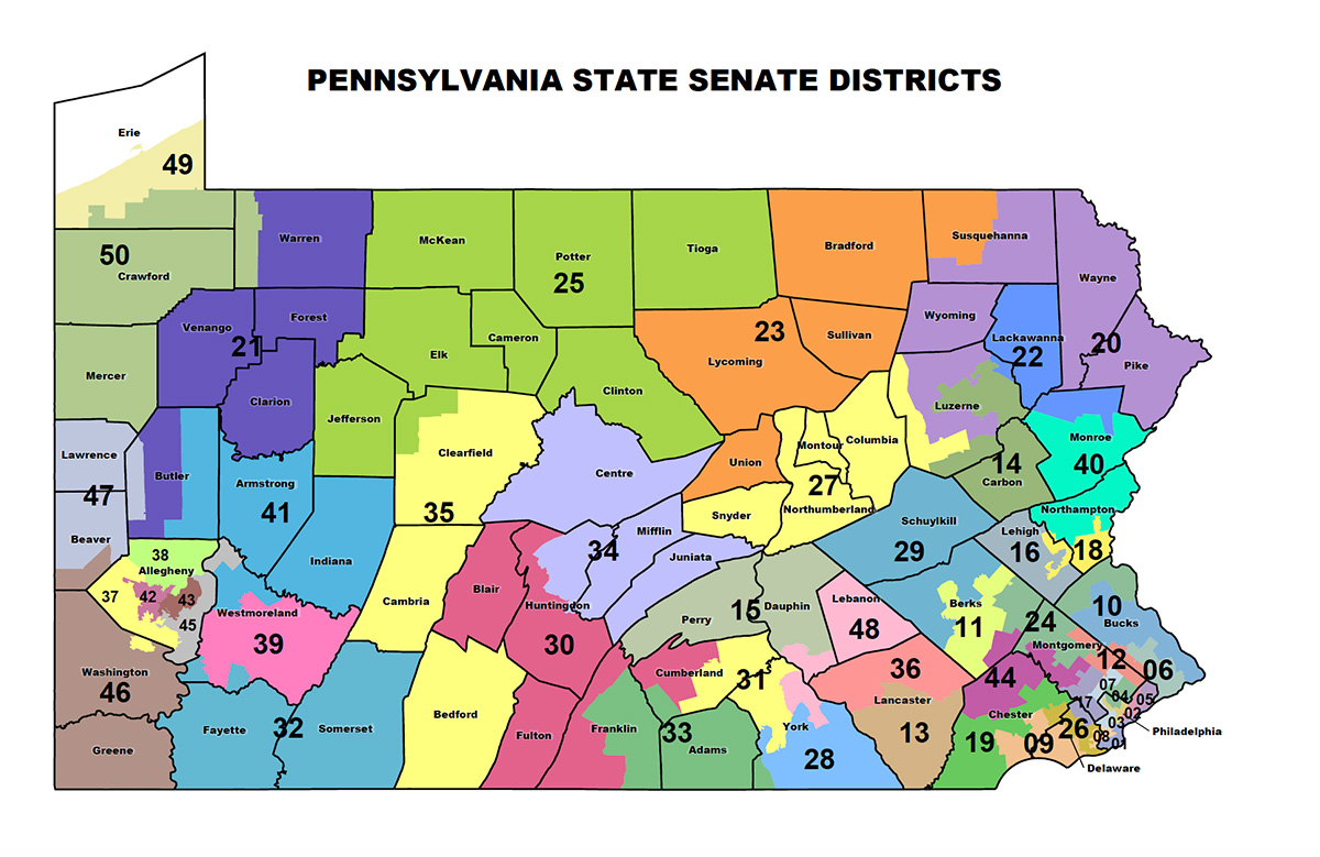 Redistribución de distritos en Pensilvania Demócratas del Senado de