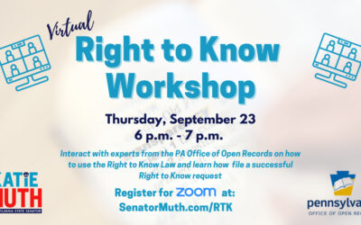 El senador Muth y la Oficina de Registros Abiertos de Pensilvania organizan un taller virtual sobre el derecho a saber