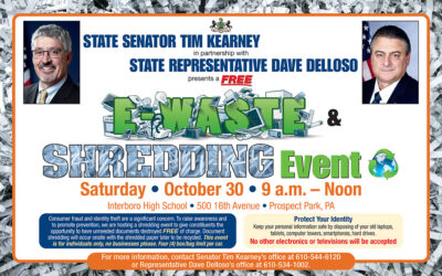 Senator Kearney, Rep. Delloso to Host Free E-Waste & Shredding Event on Oct. 30