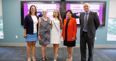 Pictured (from left to right) Denise Wroten, Board Treasurer for the West Chester Business Improvement District; state Senator Carolyn Comitta; Miss Pennsylvania Alysa Bainbridge, Chester County Commissioner’s Chair Marian Moskowitz; and Steve Ross, Special Assistant to the Secretary of the Pennsylvania Department of Drug &amp; Alcohol Programs (DDAP).