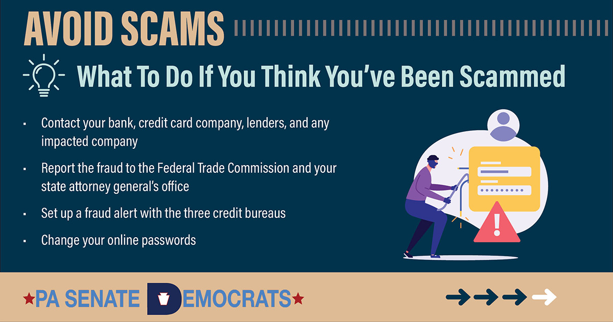 Avoid Scams - What to do if you think you've been scammed