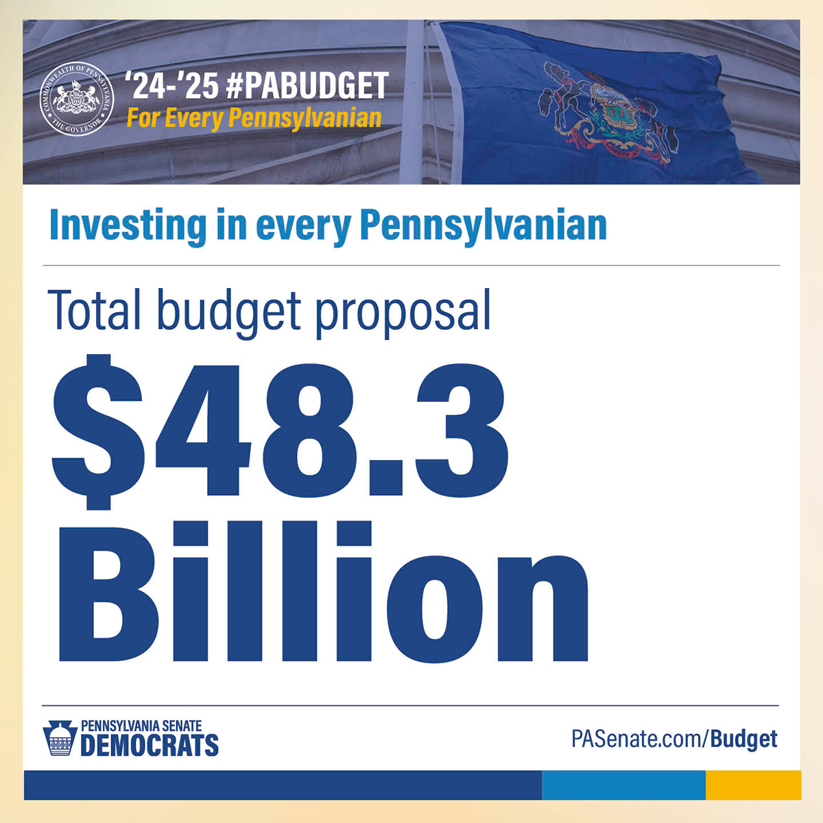 Investing in Every Pennsylvanian - Total Budget Proposal $48.3 Billion