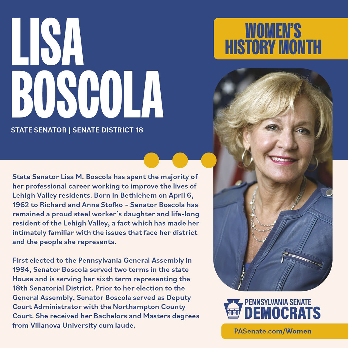 Women's History Month - Senator Lisa Boscola