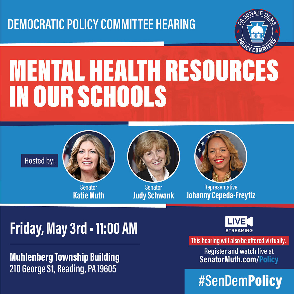 Policy Hearing - Mental Health in Schools - May 3, 2024