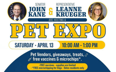 El senador John I. Kane y la representante Leanne Krueger organizan la Pet Expo el sábado 13 de abril