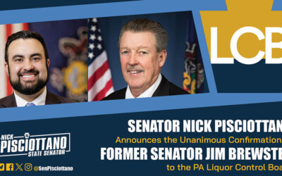 Senator Nick Pisciottano Announces Unanimous Confirmation of Former Senator Jim Brewster to the PA Liquor Control Board