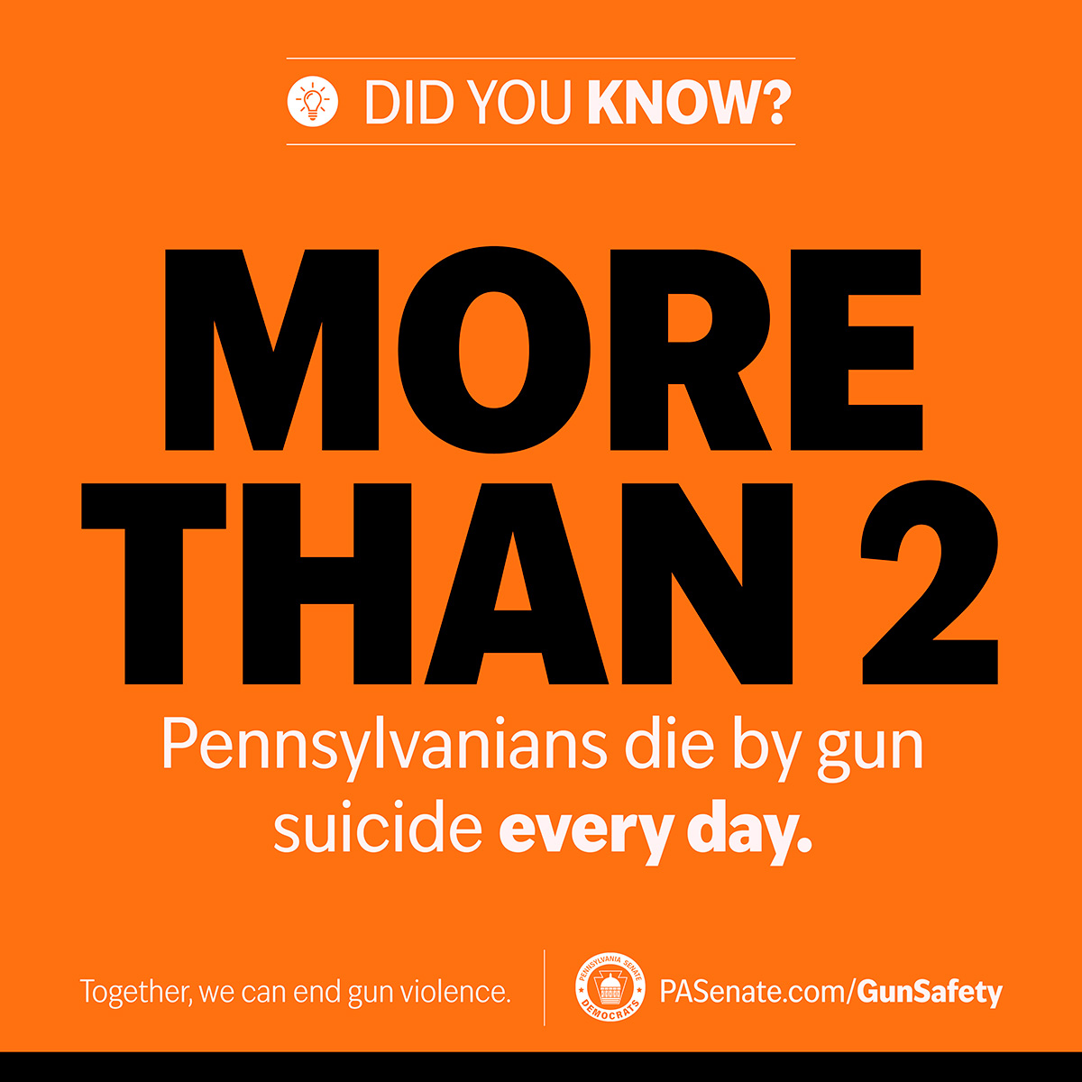 More than two Pennsylvanians die by gun suicide every day.
