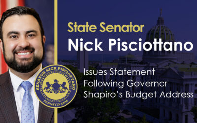 Senator Pisciottano Issues Statement Following Governor Shapiro’s Budget Address