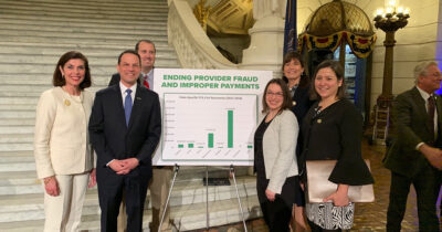 Senator Williams and Governor Shapiro introducing Commonwealth Fraud Prevention Act in January 2020