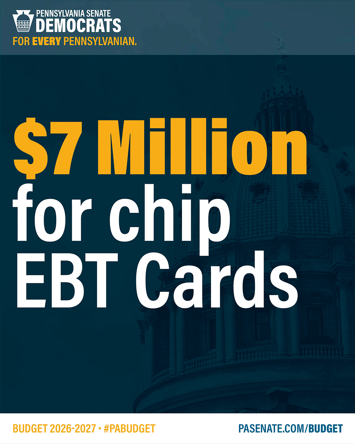 $7 Million for chip EBT Cards $7 Million for chip EBT Cards