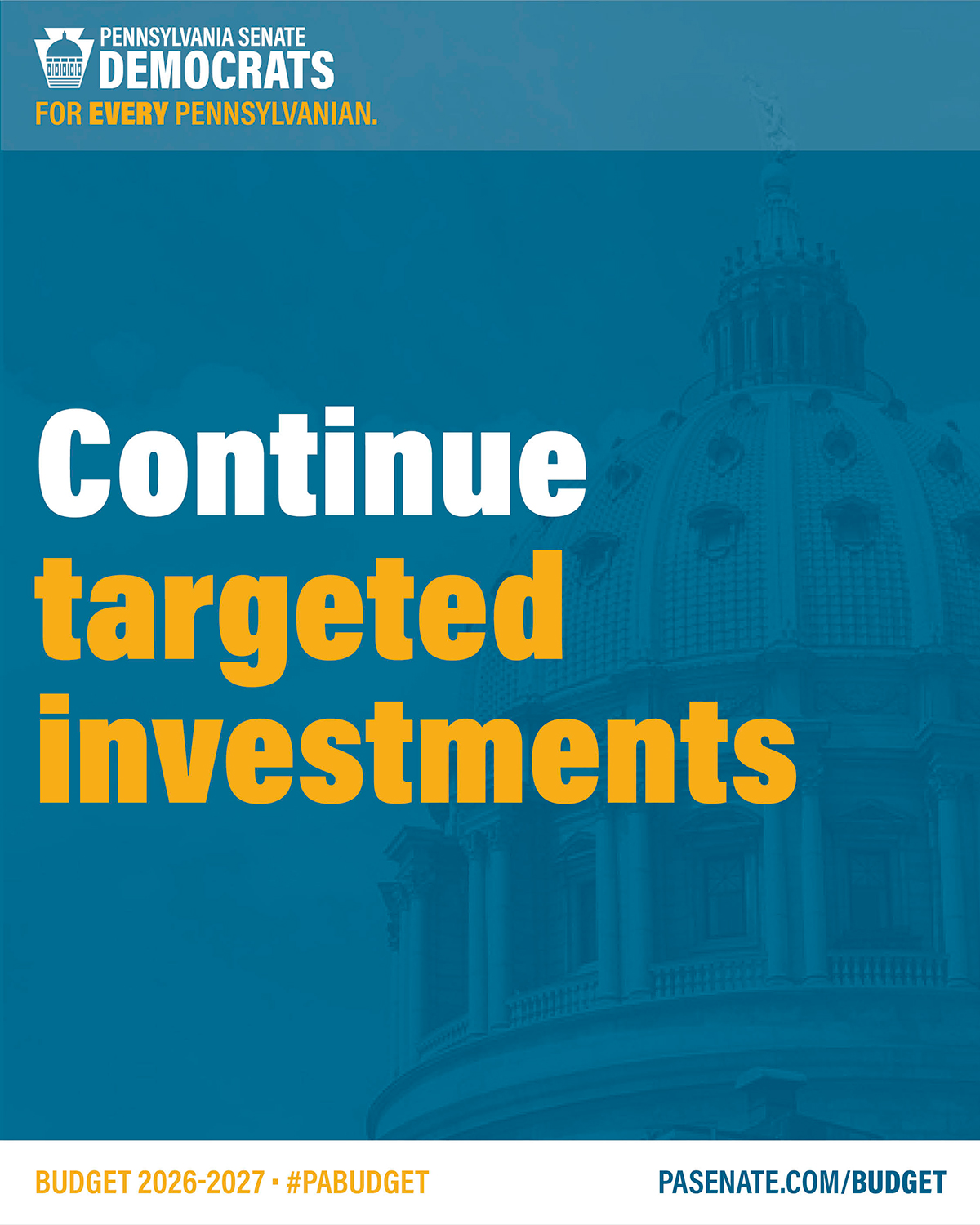 Continue targeted investments Continue targeted investments