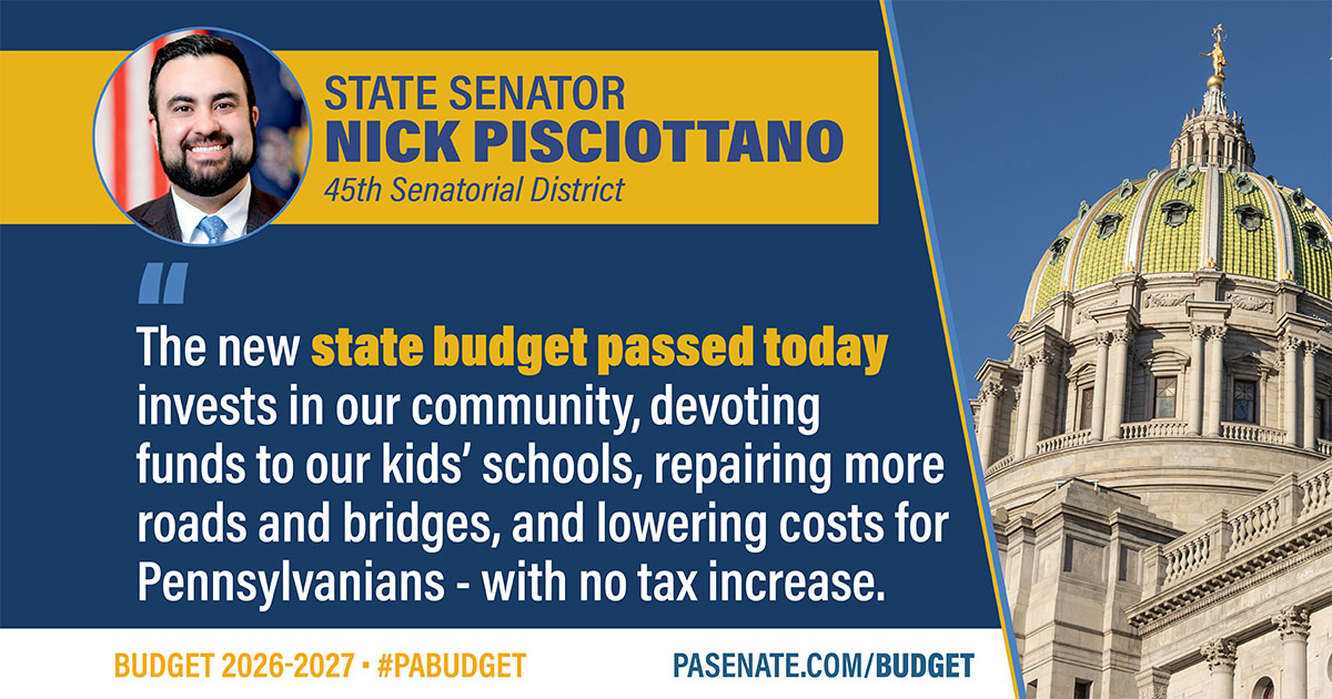 Senator Pisciottano Announces Passage of State Budget